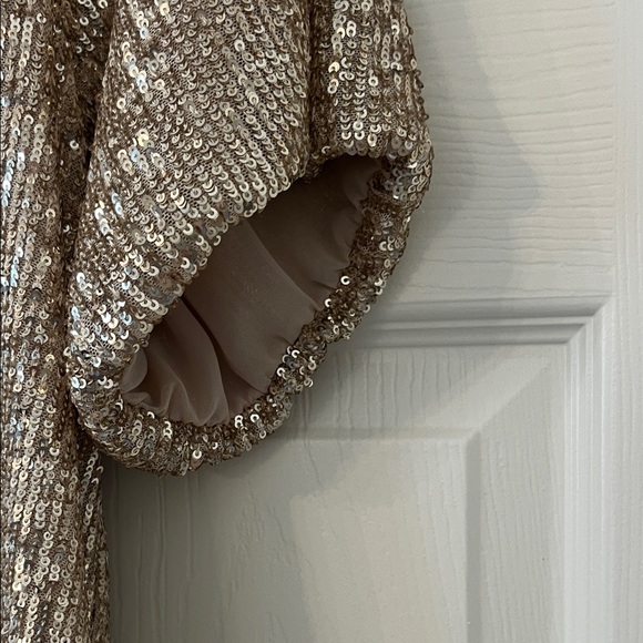 Ann Taylor Gold Sequin Blouse never worn size L - Picture 3 of 6